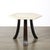 This unique Mid-Century Modernist Hexagonal Terrazzo Side Table W/ Brass Inlays & Curved Ebonized Walnut Supports by...