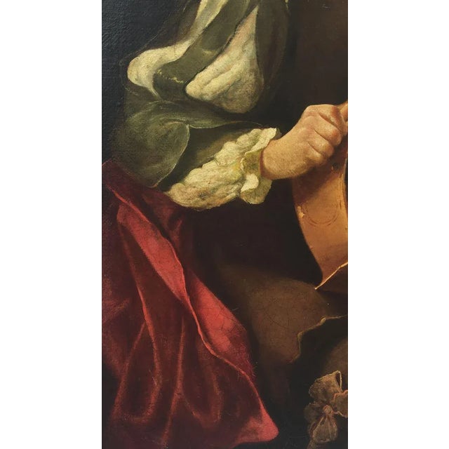The Musician, Neapolitan School, 1800s, Baroque, Oil on Canvas For Sale - Image 6 of 7
