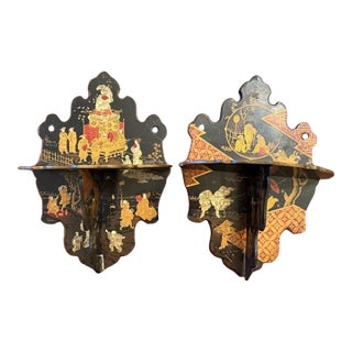 Pair of Antique Chinoiserie Wall Brackets For Sale