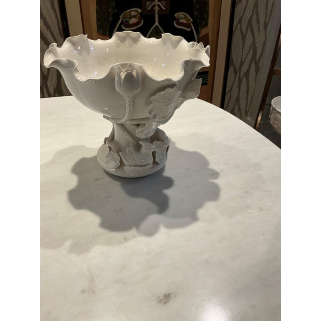 Blanc de chine lotus bowl with birds.