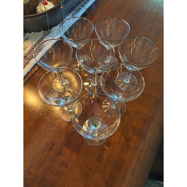 French 1960s Cocktail Coupe Glasses- Set of 8 For Sale - Image 3 of 5