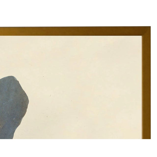 Art Print: Vintage Blue Iris Print In Gold Shadowbox Dimensions: 23" x 29"