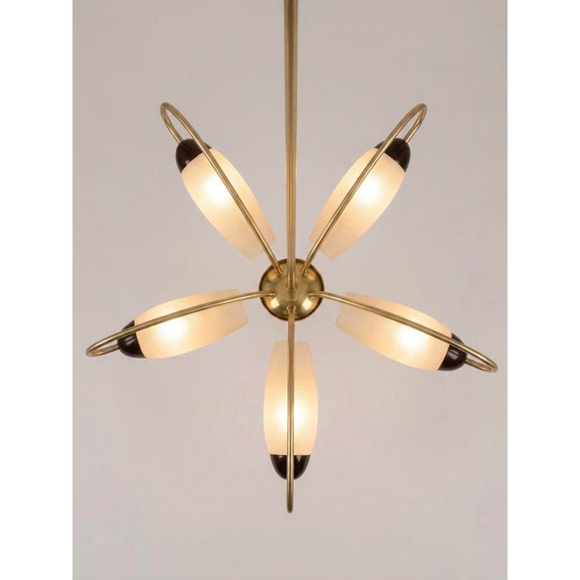 Mid-Century Modern 1950s Lampadario Di Design Francese, Francia Anni For Sale - Image 3 of 7