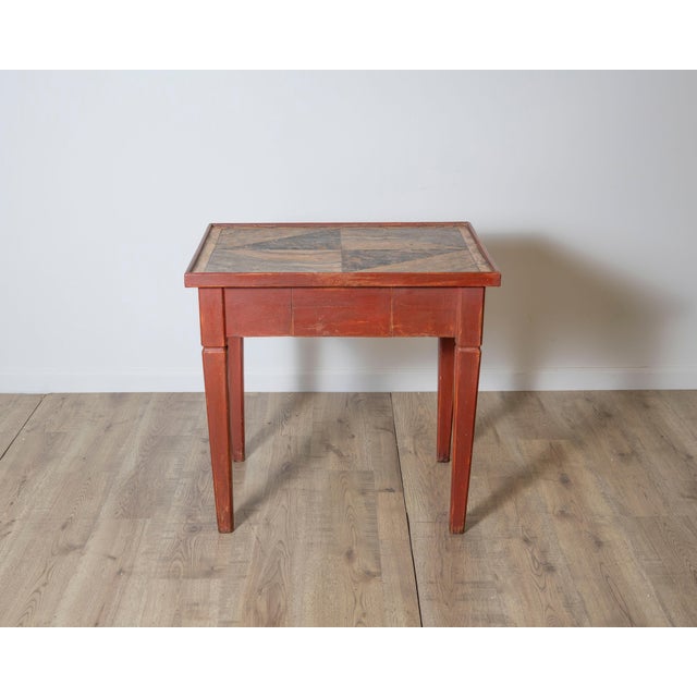 19th Century Lacquered Tuscan Side Table with Faux Marble Top, 19th Century For Sale - Image 5 of 12