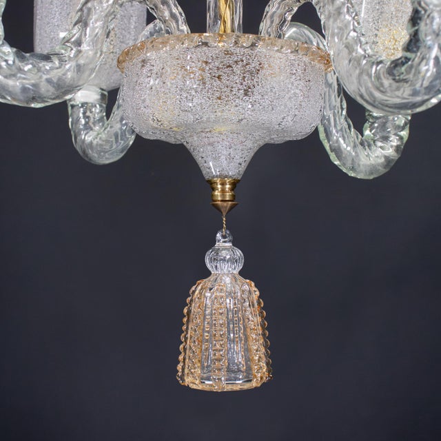 Midcentury Rugiada Murano Chandelier Attributed to Barovier & Toso For Sale - Image 14 of 18