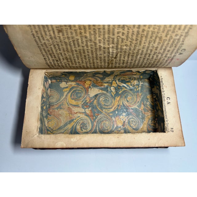 Animal Skin Royal Alliance 18th-Century French Trompe L’Œil Book Box (Livre Secet) – Louis XV & Marie Leszczyńska (Dated 1756) For Sale - Image 7 of 9