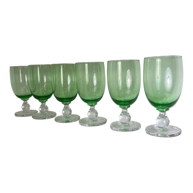 Dansk Ice Tea Glasses in Light Green -Set of 6 For Sale