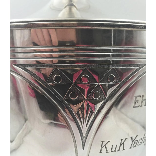 Vintage German Continental Silver & Onyx Monumental Trophy in Art Deco-Style For Sale - Image 4 of 11