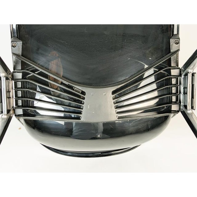 Black Plastic & Aluminum Modus Stackable Chairs with Desk by O. Borsani/Centro Progetti Tecno, 1980s, Set of 10 For Sale - Image 10 of 17