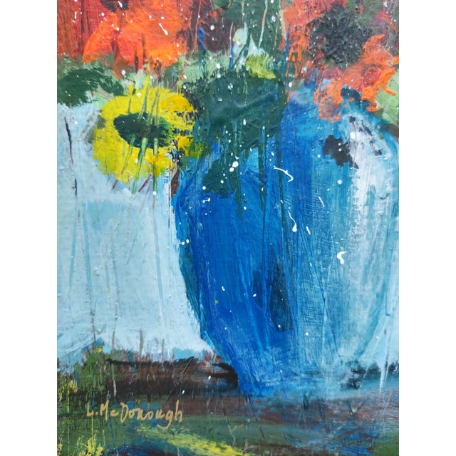 "Summer Bouquet I" Contemporary Expressionist Style Floral Still Life Painting by Linda McDonough For Sale - Image 10 of 12