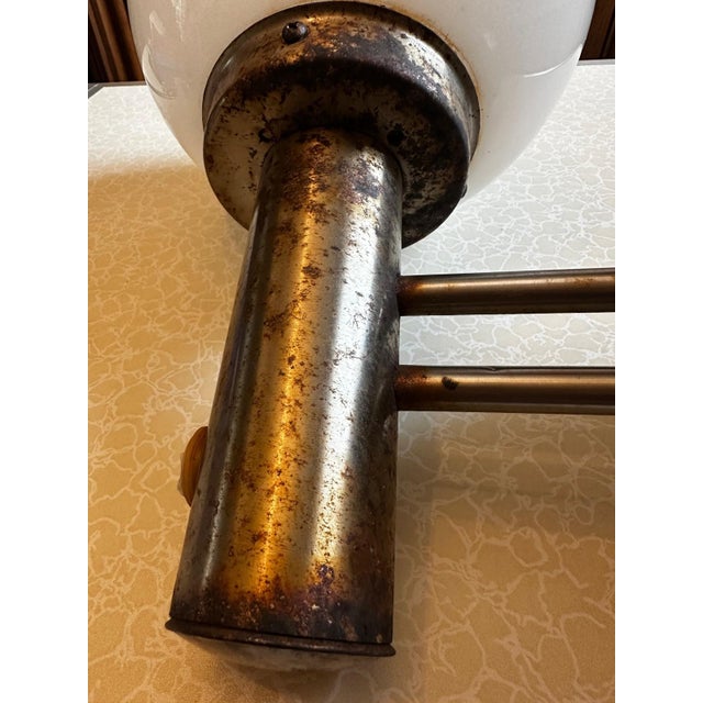 White Modernist Wall Sconce in Opaline Glass and Chromed Metal, 1970s For Sale - Image 8 of 18
