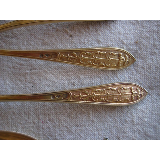 Early 19th Century French Neoclassic Style Silver-Gilt Spoon in Case - Set of 6 For Sale - Image 9 of 9