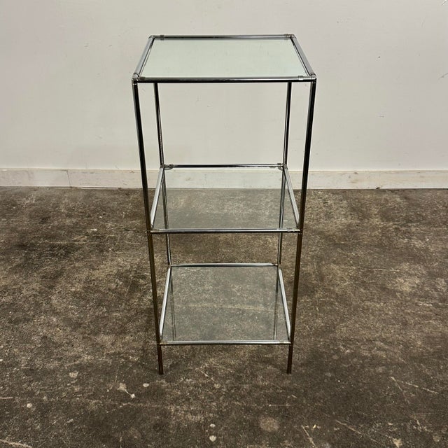 Mid 20th Century Poul Cadovius “Abstracta” 3-Shelf Chrome and Glass Display Bookcase For Sale In Cleveland - Image 6 of 12