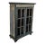 Rustic Hand Carved Goan Indian Cabinet With Glass Doors From the 19th Century For Sale
