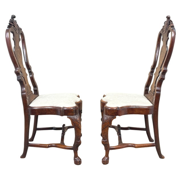 Wood Dutch Walnut Side Chairs, 1750s, Set of 2 For Sale - Image 7 of 18