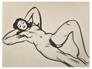Jean Delpech, Nude, Original Watercolour, Mid-20th Century