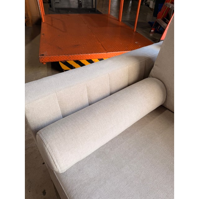 Adriana Hoyos Adriana Hoyos Beige Sofa With Wood Base For Sale - Image 4 of 7
