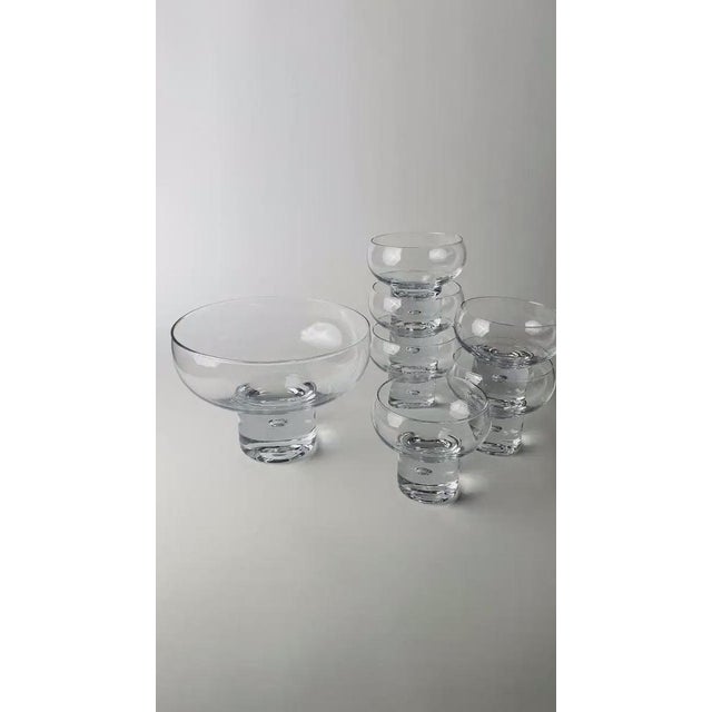 Pippi Drinking Glasses and Bowl by Vicke Lindstrand for Kosta Boda, 1960s, Set of 6 For Sale - Image 11 of 13