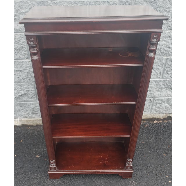 1940s Frankson Furniture Mahogany Chippendale 4-Tier Narrow Bookcase Bookshelf For Sale In Washington DC - Image 6 of 9