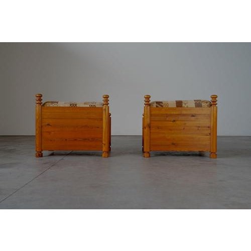 Textile Pine Lounge Chairs by Uno and Osten Kristiansson, 1970s, Set of 2 For Sale - Image 7 of 9