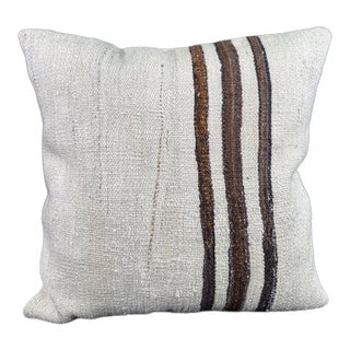 Turkish Hemp Pillow Cushion Natural Beige Brown Pillow Cushion Cover 24"x24" For Sale