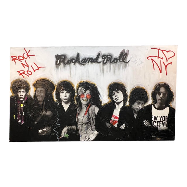"Rock & Roll Legends No. 2" Mixed-Media Pop Art by Hulbert Waldroup For Sale