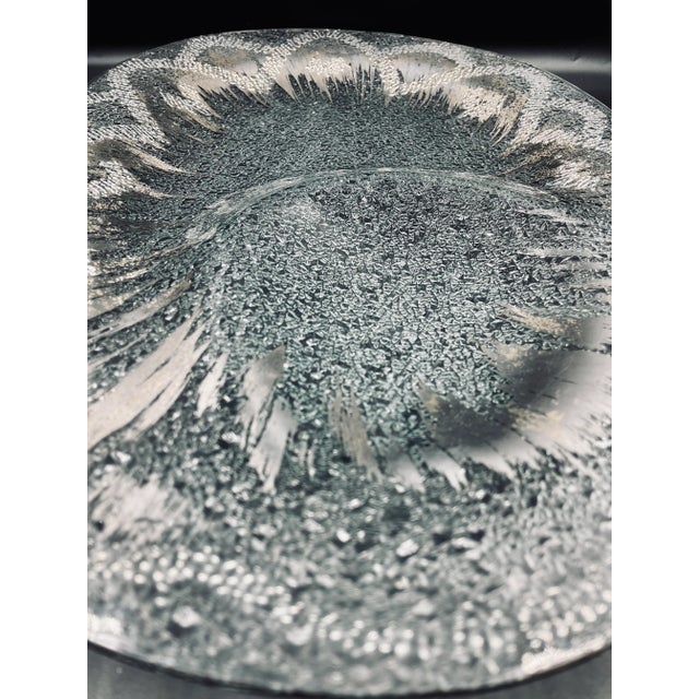 Dorothy Thorpe Vintage Dorothy Thorpe Silver “Atomic Splash” Indented Oblong Serving Platter and Corresponding Elongated Server- 2 Pieces For Sale - Image 4 of 13