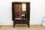 Chinese Antique Chinese Black Lacquer Armoire W/Painted Landscape For Sale - Image 3 of 12
