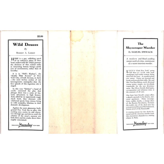 1920s "Wild Deuces" 1928 Larkin, Robert E. For Sale - Image 5 of 5