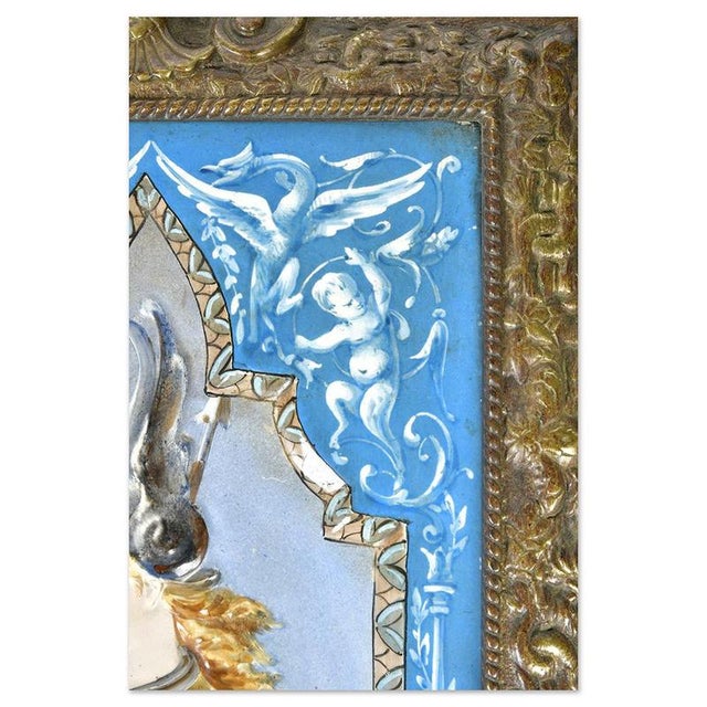 Napoleon III Wall Lights with Painted Porcelain, Set of 2 For Sale - Image 6 of 9