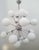 Italian sputnik chandelier with 21 matte white Murano glass globes mounted on polished nickel finish frame / Made in Italy...