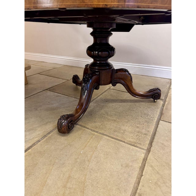 Antique Victorian Marquetry Inlaid Centre Table, 1860 For Sale - Image 6 of 11