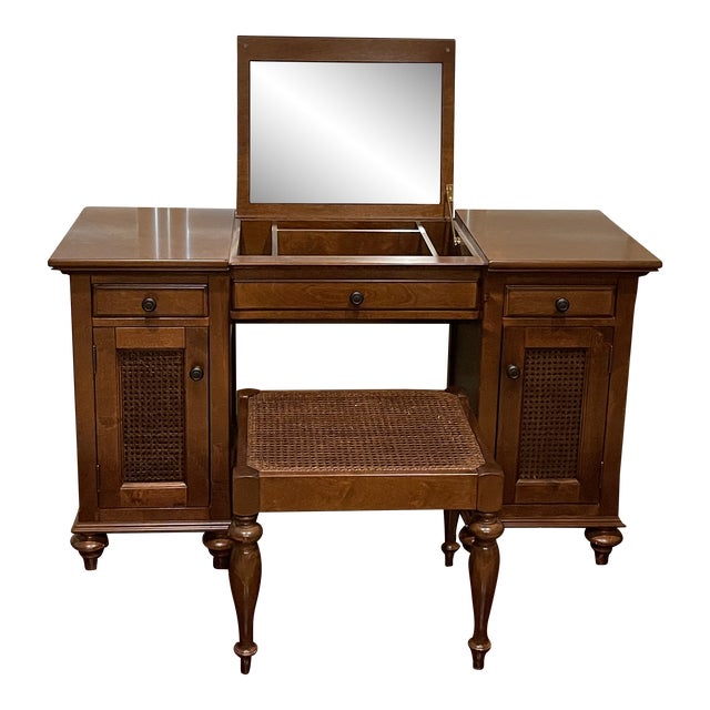 Restoration Hardware British Cane Vanity Chairish