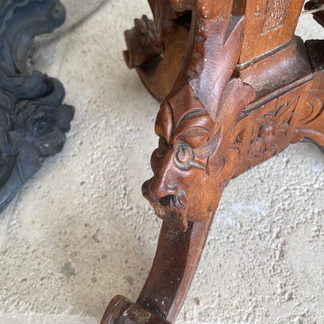 Antique Italian Renaissance Revival Cherub Wood Pedestal For Sale - Image 9 of 10