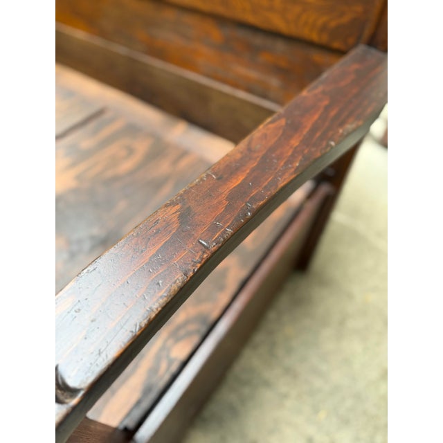Antique Victorian Eastlake High Back Box Settle Bench With Storage For Sale - Image 10 of 17