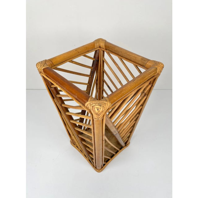 Mid-Century Modern Bamboo & Rattan Umbrella Stand, Italy, 1960s For Sale - Image 14 of 16