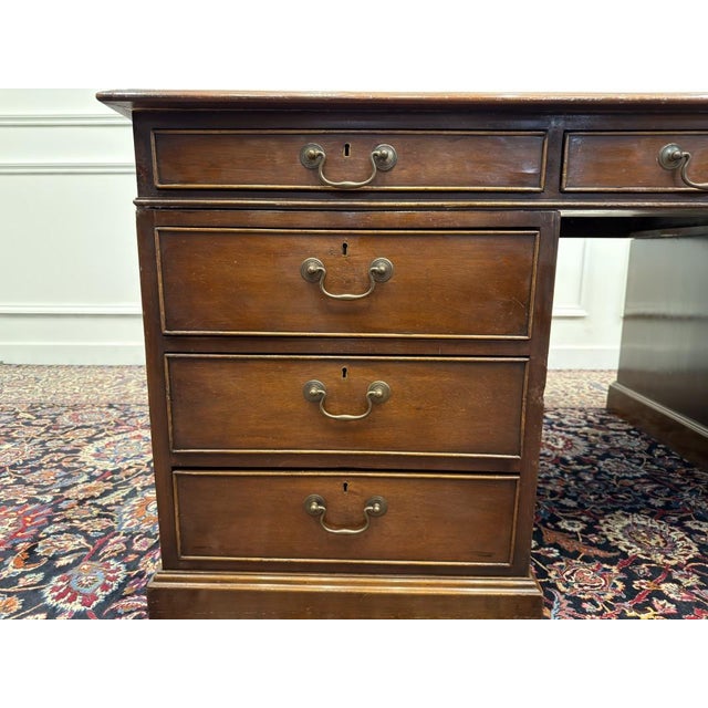 Large Antique English Partner Desk For Sale - Image 10 of 18