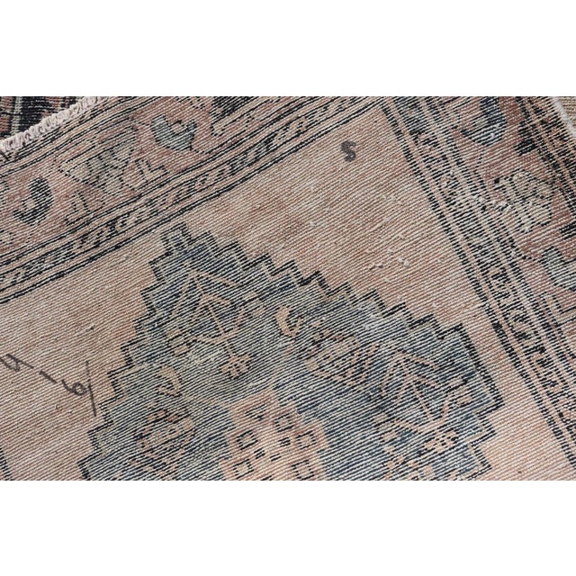 Vintage Persian Hamadan Distressed Runner With Medallion Design in Navy Blue Keivan Woven Arts For Sale - Image 11 of 11