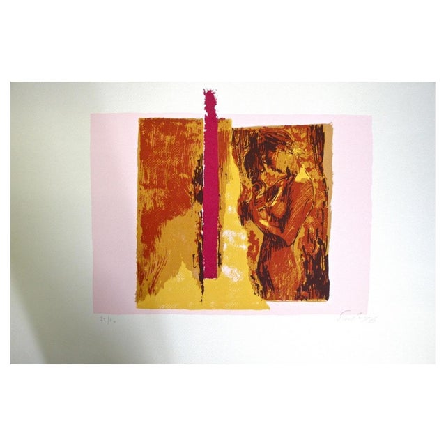 Nicola Simbari, Woman in Pink, Screen Print, 1976 For Sale