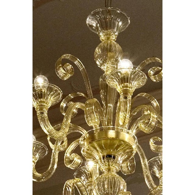 Modern Champagne Venetian Curls Murano Glass Chandelier by Simoeng For Sale - Image 4 of 8