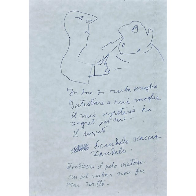 The Menace is an original pen drawing in pen on paper realized by Mino Maccari in mid 20th century. Good conditions with...