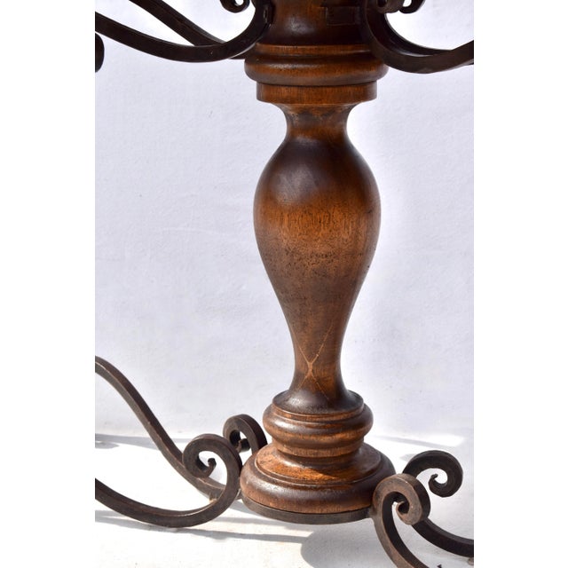 Spanish Colonial Console Table, Forged Iron & Oak, Italy, 1990s For Sale - Image 11 of 11