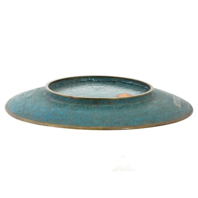 Japanese Late 19th Century Meiji Japanese Cloisonne Enamel Plate Autumn Leaves Chrysanthemum Flowers For Sale - Image 3 of 7