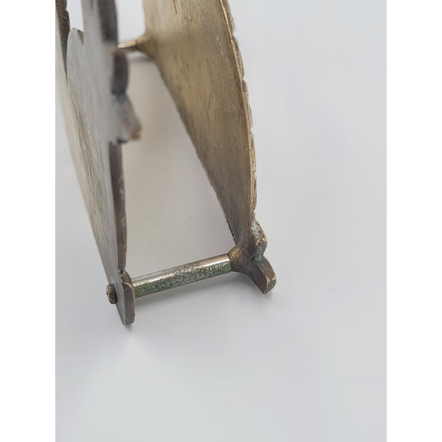 Vintage Hollywood Regency Solid Brass Pineapple Napkin Holder For Sale - Image 4 of 11