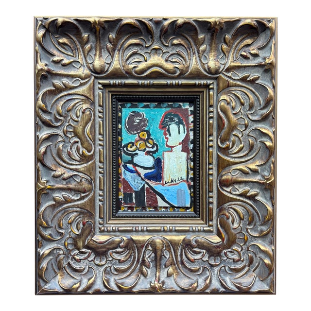 2022 Luke Hannam Harlequin With Still Life, Abstract Painting, Framed For Sale