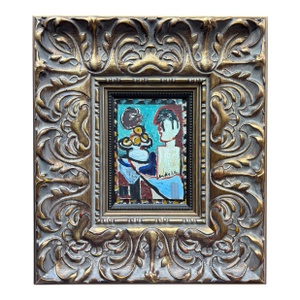 2022 Luke Hannam Harlequin With Still Life, Abstract Painting, Framed