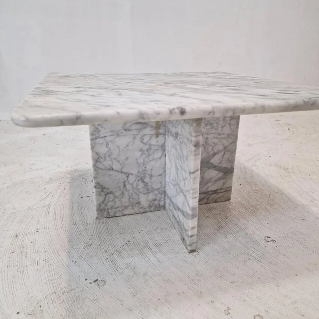 Italian Carrara Marble Coffee Table, 1980s For Sale - Image 9 of 13