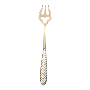 Antique British Silver Bread Fork or Unique Serving Fork