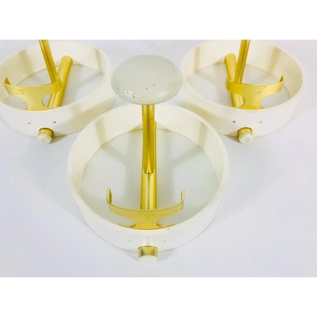 1960s Large Circular Brass and Metal Coat Racks, Germany - Set of 3 For Sale - Image 6 of 10