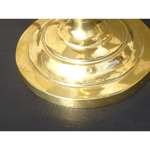 Beige Copper Candlestick Bedside Lamps, 1890s, Set of 2 For Sale - Image 8 of 18